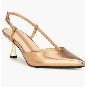 Rowen Pointy Toe Slingback Heels - Bronze